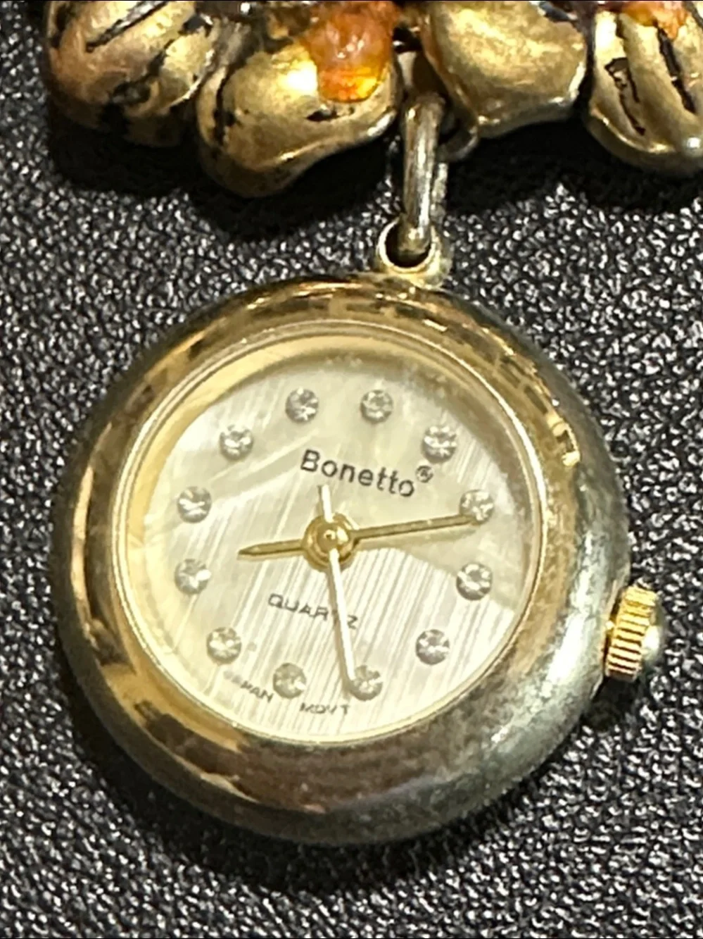 Bonetto Vintage Gold Tone 1980’s Ring Brooch Watch Bundle